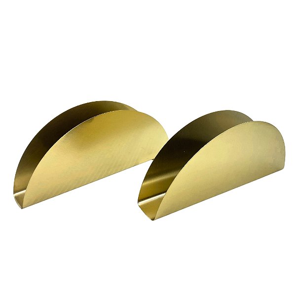 Porta Guardanapo Dourado Aço Inox de Mesa Fineza