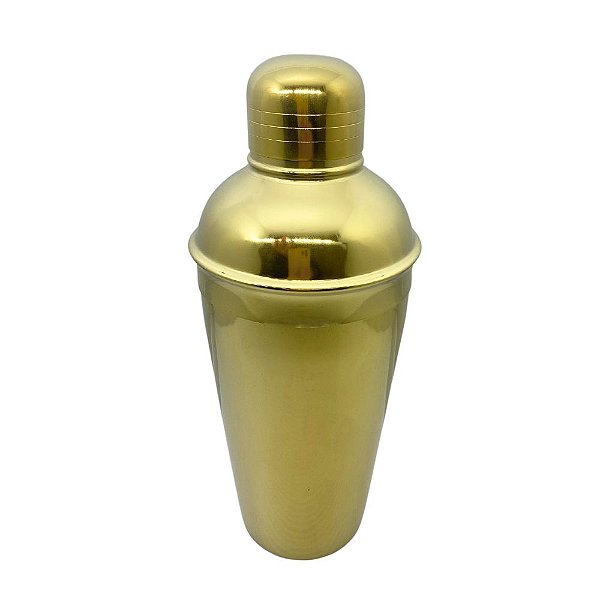 Coqueteleira Aço inox Dourado 500ml C/ Coador Drinks Caipirinha Bar Fineza