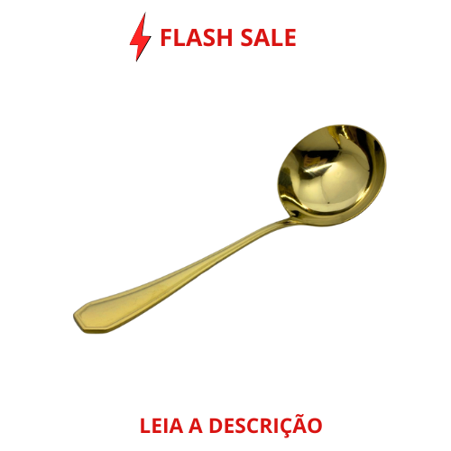 Concha para Molho Victoria Dourada em Aço Inox