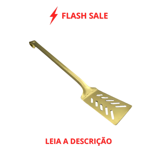 Espátula para Fritura Anna Dourada em Aço Inox