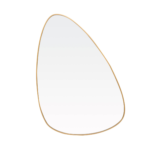 Espelho Orgânico Aurora com Borda Dourada em Metal