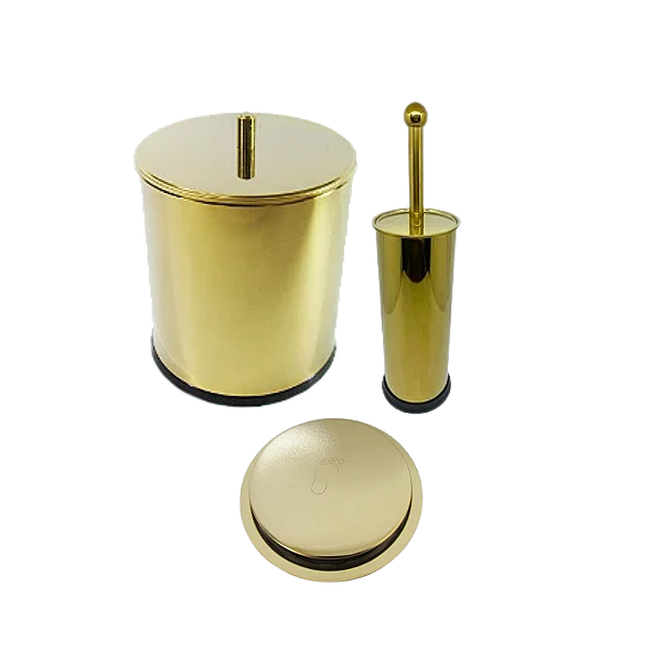 Kit MargotFrance&Pólis Dourado em Aço Inox 3 peças