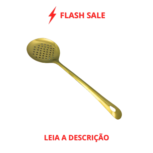 Escumadeira para Fritura Martha Dourada em Aço Inox