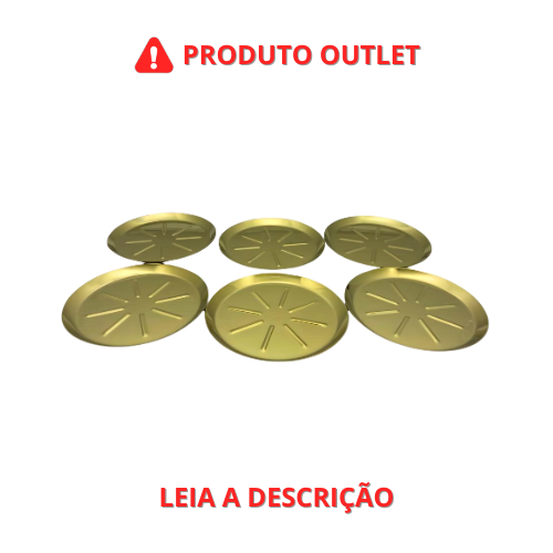 Conjunto de Porta-Copos Luxor 6 peças Dourado em Aço Inox OUTLET