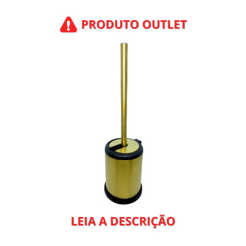 Escova Sanitária Alix Dourada Fosca e Preta em Aço Inox OUTLET