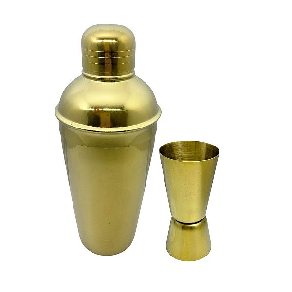 Kit Bartender Dourado em Aço Inox