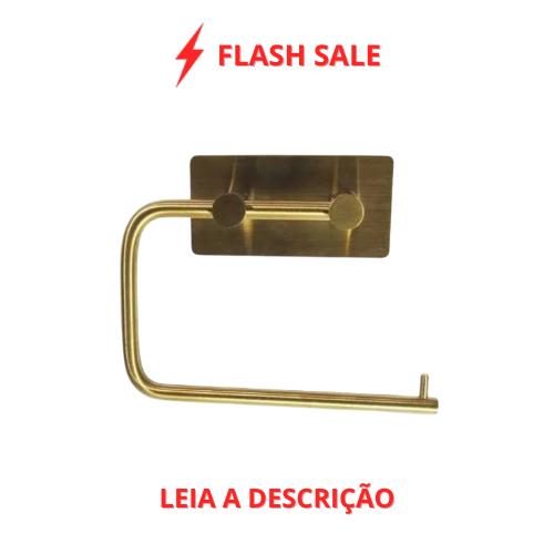 Porta Papel Higiênico de Parede Luigi Dourado em Aço Inox