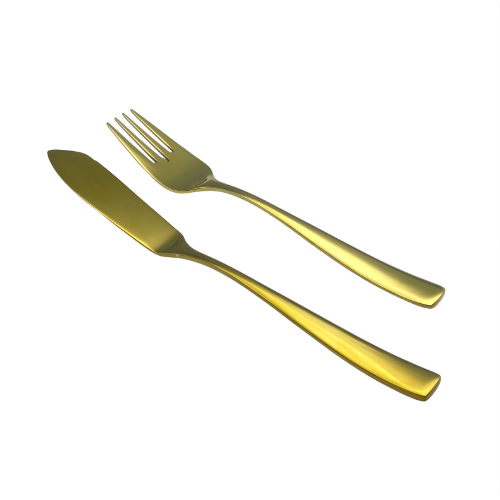 Faqueiro para Peixe Neptuno 12 peças Dourado em Aço Inox