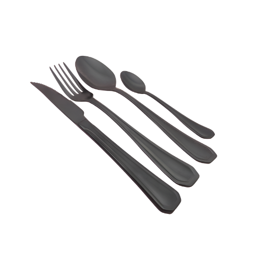 Faqueiro Victoria 24 peças Preto em Aço Inox