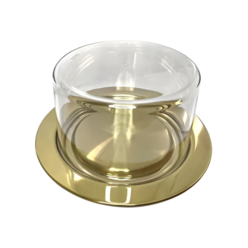 Prato para Queijo Luxor Dourado em Acrílico e Aço Inox