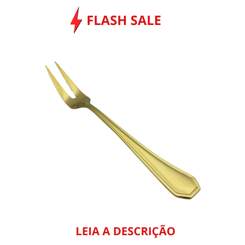 Garfo de Churrasco Victoria Dourado em Aço Inox
