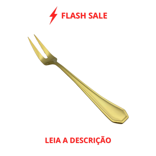 Garfo de Churrasco Victoria Dourado em Aço Inox