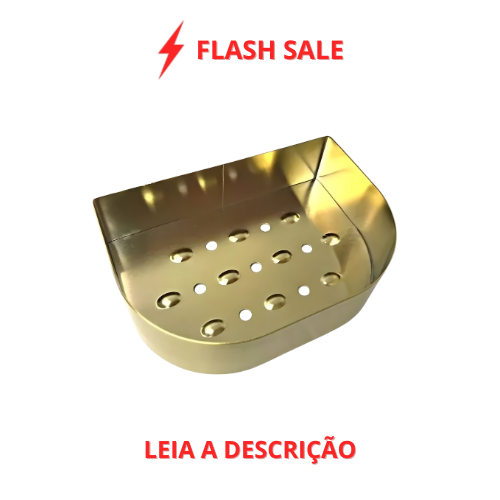 Saboneteira de Parede Aurora Dourada em Aço Inox