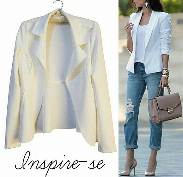 looks com blazer off white