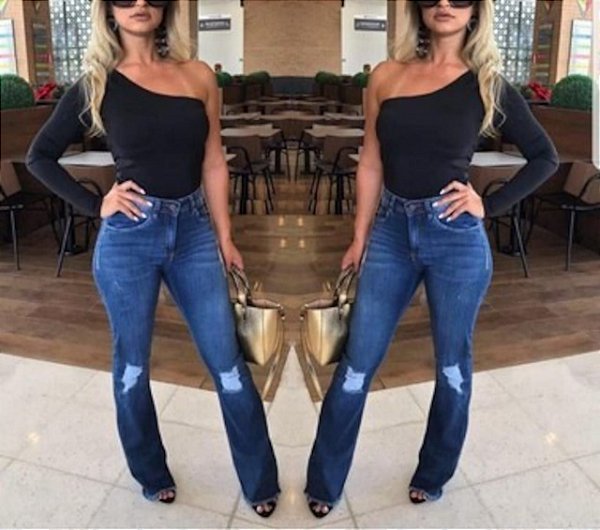 flare destroyed jeans