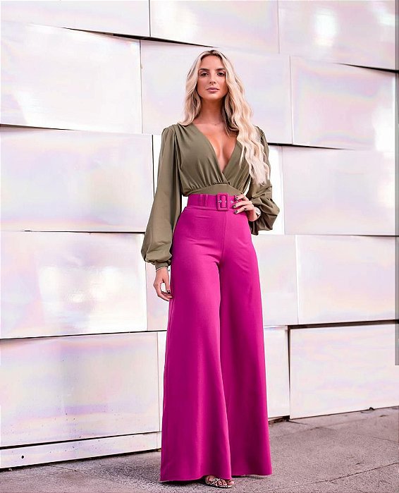 pantalona em crepe