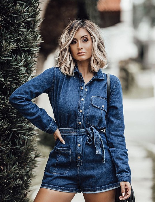 macaquinhos jeans femininos