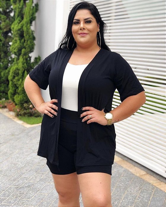 conjunto kimono plus size