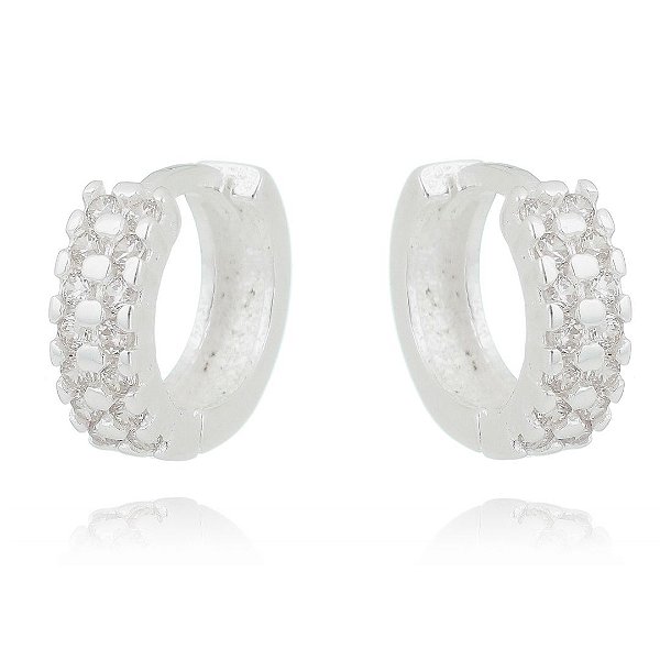 Argolinha De Prata Com Zircônias 1,2 Cm – Joia em Prata 925 de Qualidade
