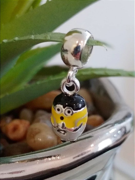 Berloque De Prata Minions Cinza – Joia em Prata 925 de Qualidade