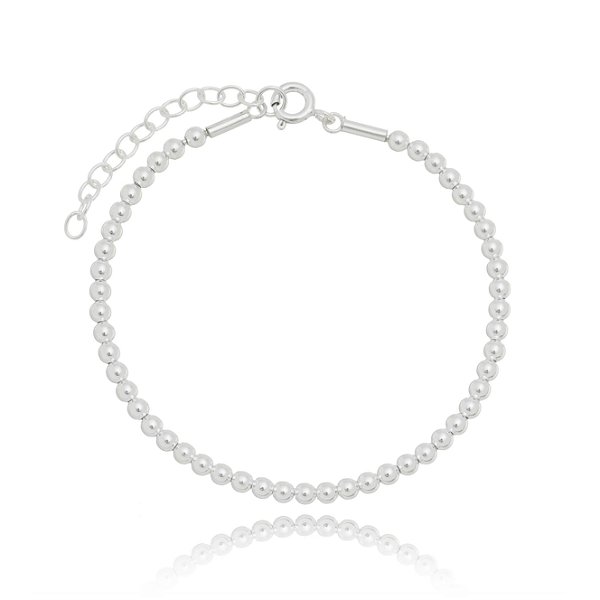 Pulseira De Prata Bolinhas 0,2 Cm – Joia em Prata 925 de Qualidade