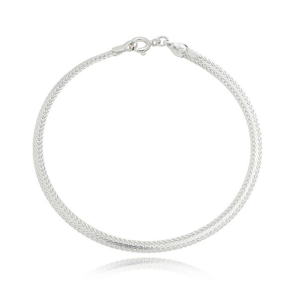 Pulseira De Prata Laminada Trançada – Joia em Prata 925 de Qualidade