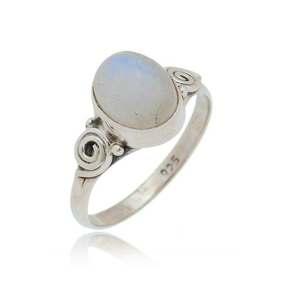 Anel Prata De Bali Pedra Da Lua – Joia em Prata 925 de Qualidade