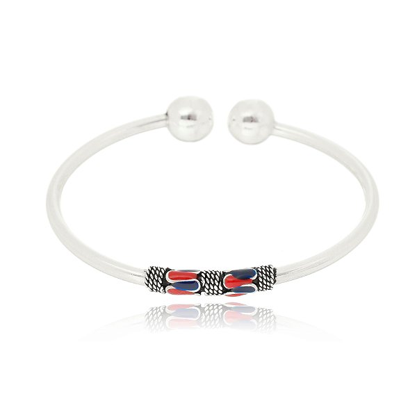 Bracelete Prata De Bali Enamel – Joia em Prata 925 de Qualidade