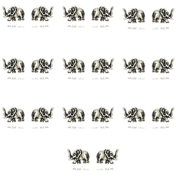 KIT 10 BRINCOS PRATA DE BALI ELEFANTE