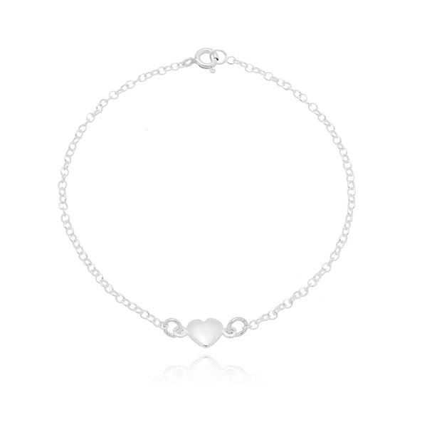Pulseira De Prata Lisa Coração – Joia em Prata 925 de Qualidade