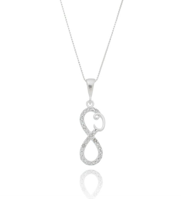 Colar De Prata Infinito Com Zircônias – Joia em Prata 925 de Qualidade