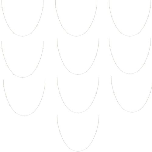 KIT 10 COLAR DE PRATA BOLINHAS 40CM