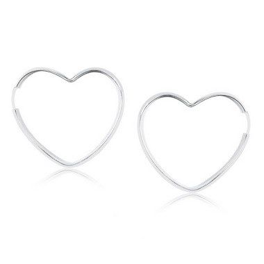 Argola De Coração Em Prata 2,3 Cm – Joia em Prata 925 de Qualidade