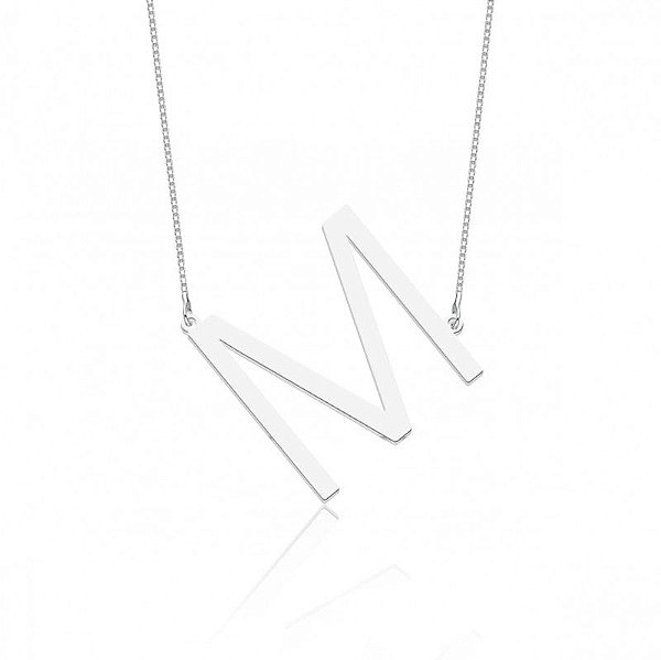 Colar De Prata Letra Grande – Joia em Prata 925 de Qualidade