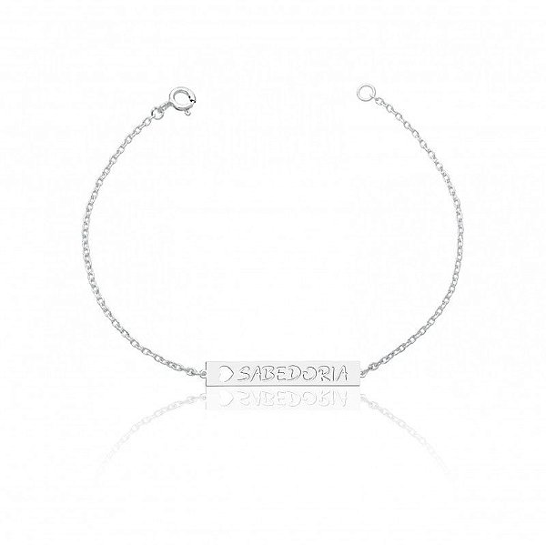 Pulseira De Prata Placa Sabedoria – Joia em Prata 925 de Qualidade