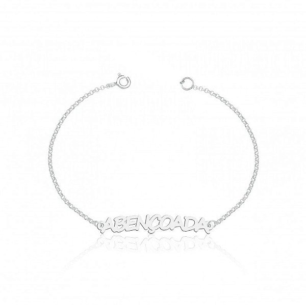 Pulseira De Prata Manuscrita Abençoada – Joia em Prata 925 de Qualidade