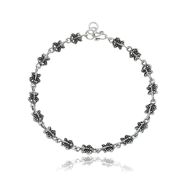 Pulseira De Prata Bali Borboletinhas  – Joia em Prata 925 de Qualidade