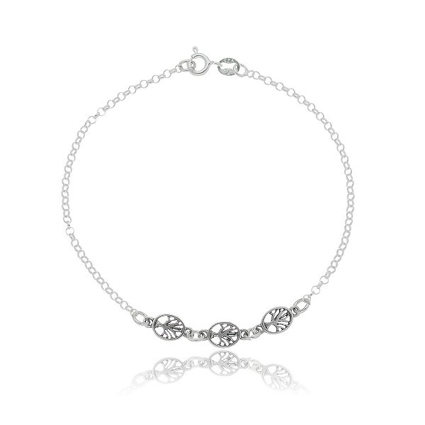 Pulseira De Prata Ovalzinho Árvore Da Vida – Joia em Prata 925 de Qualidade