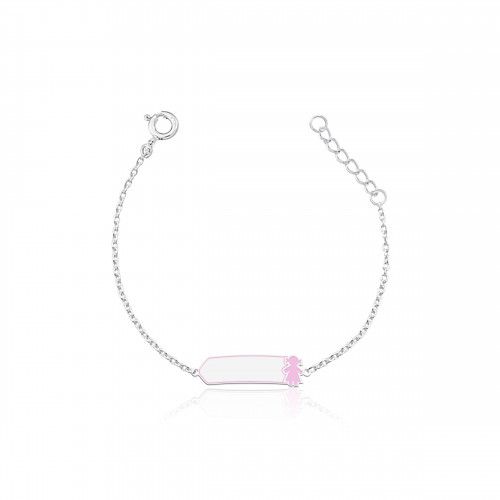 Pulseira De Prata Infantil Menina Rosa – Joia em Prata 925 de Qualidade
