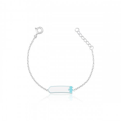 Pulseira De Prata Infantil Menino Azul – Joia em Prata 925 de Qualidade