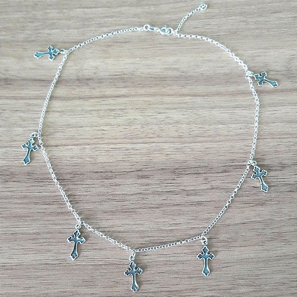 Choker De Prata Cruz – Joia em Prata 925 de Qualidade