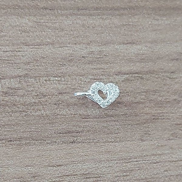 Piercing De Prata Coração Com Zircônias – Joia em Prata 925 de Qualidade