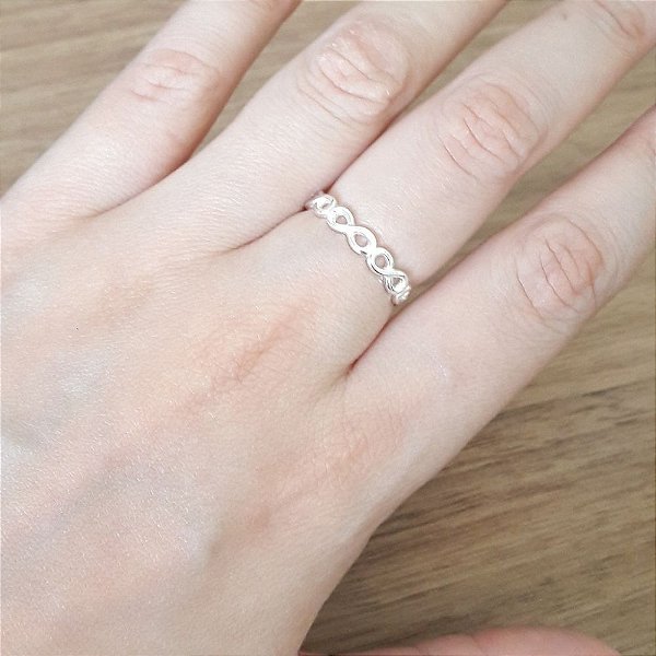 Anel De Prata Clara Infinito – Joia em Prata 925 de Qualidade