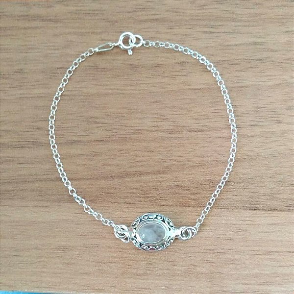 Pulseira De Prata Arabesco Quartzo Rosa – Joia em Prata 925 de Qualidade