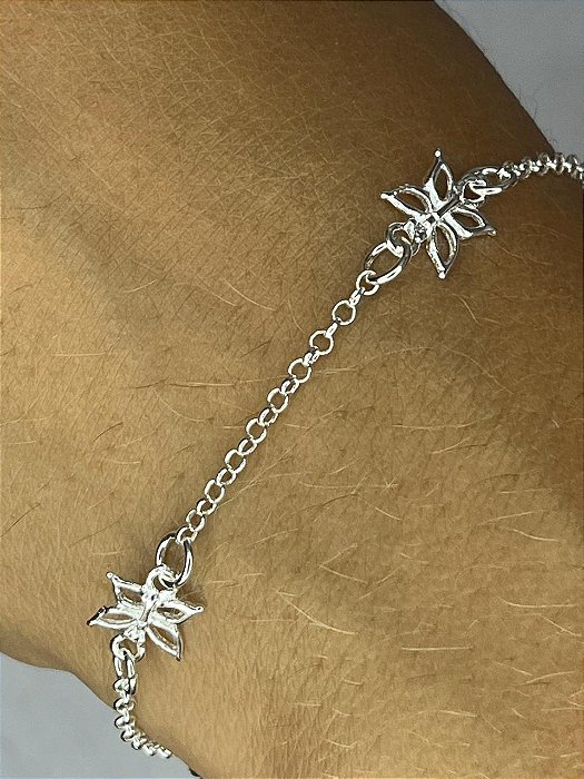 Pulseira De Prata Borboleta Delicada – Joia em Prata 925 de Qualidade