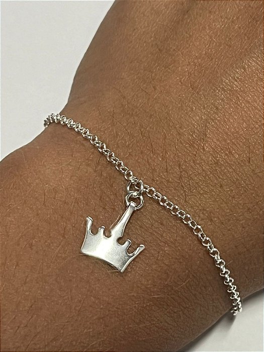 Pulseira Em Prata Coroa Real – Joia em Prata 925 de Qualidade