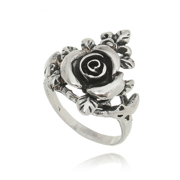 Anel De Prata Flor De Surakarta – Joia em Prata 925 de Qualidade