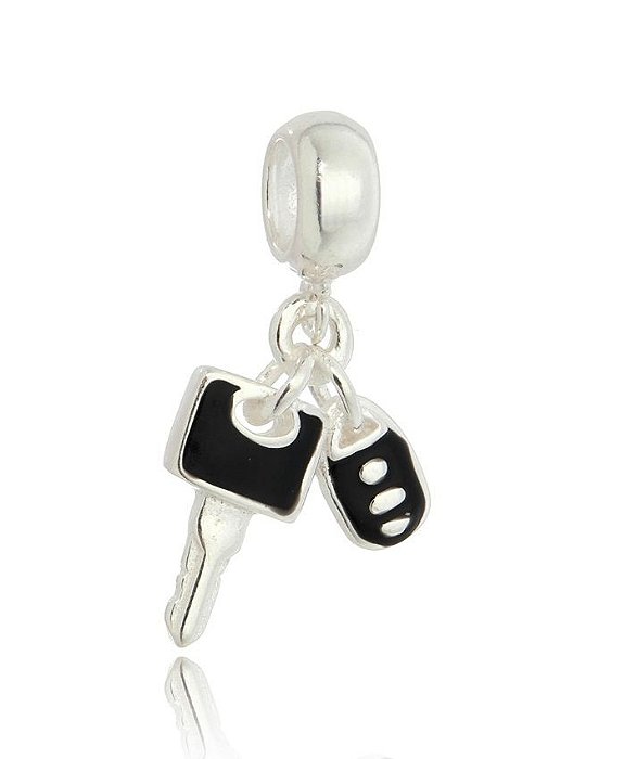 Berloque De Prata Chave E Contole De Carro – Joia em Prata 925 de Qualidade