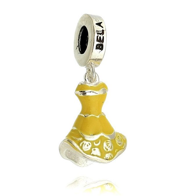 Berloque De Prata Vestido Bela – Joia em Prata 925 de Qualidade