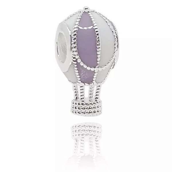 Berloque De Prata Balão De Ar Lilás – Joia em Prata 925 de Qualidade